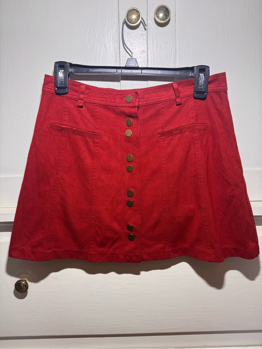 Zara Burgundy Button-Front Mini Skirt